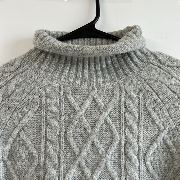 J. Crew Wool Blend Cable Knit Turtleneck Sweater | Cozy Winter Essential - Picture 2 of 6